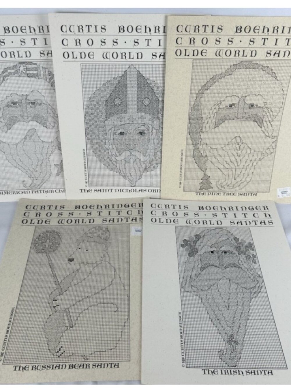Curtis Boehringer Lot Of 5 Olde World Santas Counted Cross Stitch Patterns 90s